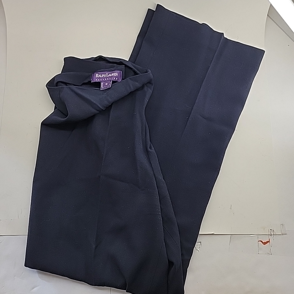 Ralph Lauren Pants Womens 10 Purple Label Collection Navy Blue 100% Wool USA